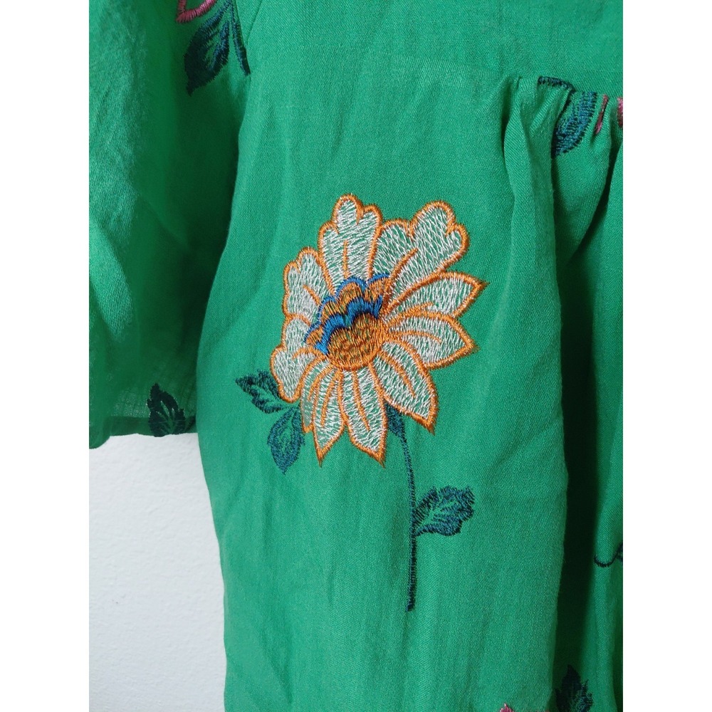 Draper James Embroidered Square Neck Floral Top Medium Lined Baby Doll Boho - Picture 4 of 7